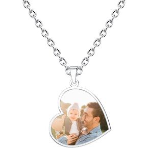 CharmSStory Personalized Photo Necklaces Custom Engraved Name Necklace Memory Keepsake Picture Necklace Pendant Customized Gifts for Women Men