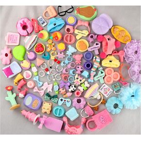 Random 35PCS Lovely Accessories Lot for lps Pets, Snowflake Mugs Hat Skirt Ice Cream Jacket Clothes Bow Collars Cake Bear Necklace for lps Cat Collie Great Dane Cocker Spaniel Dachshund Dog
