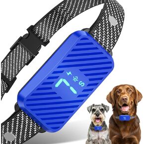 Dog Bark Collar for Large Medium Small Dogs, Rechargeable No-Bark Collar, Smart Barking Collar, Effective Bark Collar with 7-Level Sensitivity, 3 Beep & Vibration Modes, Waterproof, Orange