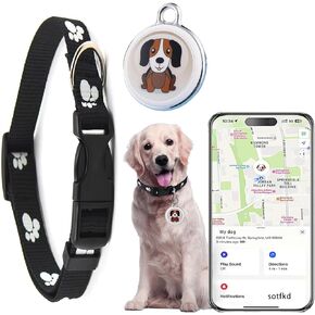 تعقب الكلاب-Airtag-GPS Tracker للكلاب-بيت تتبع للكلاب | Android و iOS Universal | لا شحن مطلوب | لا رسوم شهرية | ضد للماء
