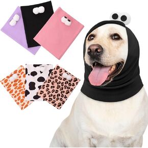 SAWMONG Dog Calming Hoodie Ear Head Covers for Noise Fireworks,No Shake Ear Wraps for Anxiety Relief,Dog Ear Muffs Dog Hematoma Ear Wrap Pet Grooming and Force Drying Dog Ear Protector,Pink,S