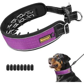 Mayerzon لا يوجد طوق سحب للكلاب الصغيرة المتوسطة الكبيرة بيغل بيغل الراعي الراعي Rottweiler ، Martingale Anti Pull Cog مع مشبك لتدريب المشي ، عاكس ، قابل للتعديل ، مقاوم للماء