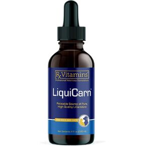 Rx Vitamins LiquiCarn - Pure L-Carnitine for Dogs and Cats to Aid in Dog Weight Loss - Provides High Energy and Helps in Metabolism - Supports Heart Health - 4oz (Bacon-Liver Flavor)