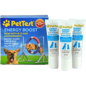 Pettest Energy Boost Glucose SOS 3x10ml للحيوانات الأليفة ، يزيد على الفور من انخفاض السكر في الدم مع B12 ومضادات الأكسدة ، والتمثيل السريع ، ونكهة اللحوم ، والشفاء السريع للكلاب النشطة أو السكري