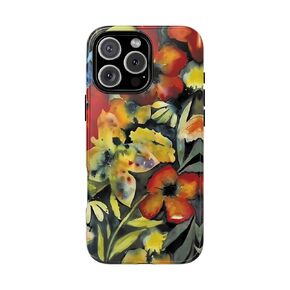 Colorful Watercolor Floral Phone Case with Adriane Lenker Garden Design – Vibrant Botanical Phone Cover Artistic Brushstroke Style, Fits 16 Pro Max Plus, 15 Pro Max Plus, 14 Pro Max Plus, 13 Pro Max Mini, 12 Pro Max, 11 Pro Max, SE, X, XR, XS, 8 7 Plus