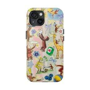 Playful Curious Monkey Phone Case Custom Phone Case for IP 16 15 14 13 12 11 Pro Max XR Xs 6 7 8 Plus SE, Personalized Name Photo Case - Monkey Tough Case Clear