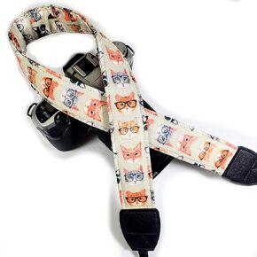 Spectacular Cat Camera Strap, Cats in Glasses Camera Strap For All DSLR Camera Universal Neck and Shoulder Strap Camera Accessory For Photographers Gift for Men & Women Photographers