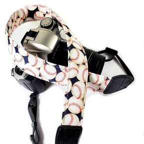 Baseball Camera Strap, White Blue Baseball Camera Strap For All DSLR Camera Universal Neck and Shoulder Strap Camera Accessory For Photographers Gift for Men & Women Photographers
