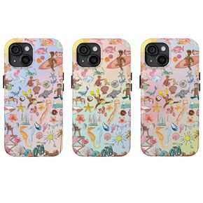 Summer Beach Phone Case for iPhone 16 15 14 13 12 11 Pro Max XR Xs 6 7 8 Plus SE - Custom Name Photo Case - Shockproof Heavy Duty Protective Cover - Personalized Curious Monkey Tough Case - Multicolor