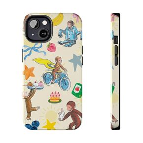 متوافق مع IP 16 15 14 13 12 11 Pro Max XR XS 6 7 8 Plus SE ، Pastel Curious Monkey Cartoon Case ، Case Name Photo Case ، Wrackproof Huchice Detection Cover