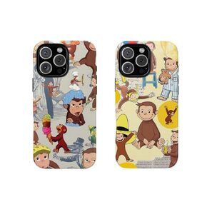 Funny & Cute Curious Monkey George Phone Case Set – Cartoon Collage Phone Cover, Fits 16 Pro Max Plus, 15 Pro Max Plus, 14 Pro Max Plus, 13 Pro Max Mini, 12 Pro Max Mini, 11 Pro Max, SE, X, XR, XS, 8 7 Plus
