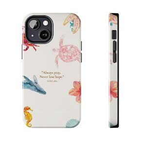 Always Pray Never Lose Hope Phone Case for Christian, Sea Faith Protective Phone Cover for Women, Compatible with iPhone iPhone 16 15 14 13 12 11 Pro Max XR Xs, Summer Vibes, Gift for her