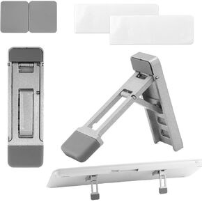 2pcs Foldable Keyboard Riser Stand for Desk, Adjustable Tilt & Portable Mini Laptop Feet Ergonomic Computer Keyboard Lift with Anti-Slip Pads Office Accessories (Silver)