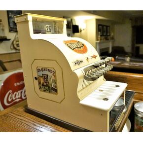 Antique Cash Register/Restored with Vintage Cigar Bands/Free Shipping