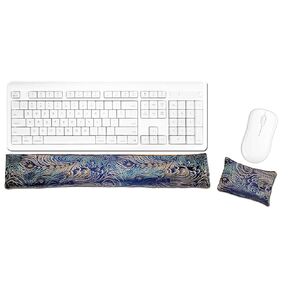 Keyboard & Mouse Wrist Rest Pad Set - Flax Seed Filled - Lavender Scented - Dark Turquoise