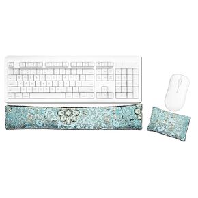 Keyboard & Mouse Wrist Rest Pad Set - Flax Seed Filled - Unscented - Blue Lagoon