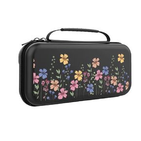 Tiny Flowers Switch Case For Nintendo Switch OLED/Switch Accessories, Cute Carry Protective Bag, Girl Travel Game Console Cases, Controller Hard Shell Holder With 20 Cartridge Slots U413