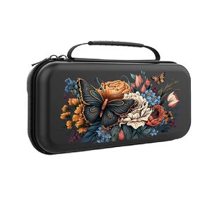 Butterfly Switch Case For Nintendo Switch OLED/Switch Accessories, Flower Carry Protective Bag, Floral Travel Game Console Cases, Controller Hard Shell Holder With 20 Cartridge Slots J69