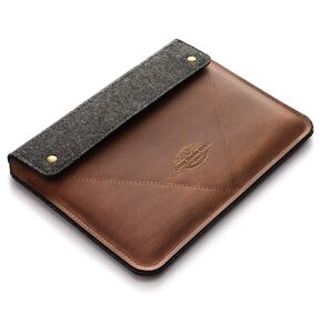 Genuine Italian Leather Case for MacBook Pro 13/14 / 15/16 inch, 100% Wool Felt Handmade Unique Vintage Laptop Cover Top Quality Secure MB Air 13 Sleeve M1 M2 bag Engraved Gift, Crazy Horse Craft