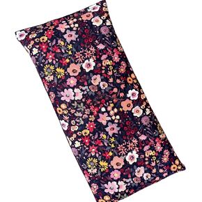 Large Microwave Heating Pad with Flax Seed, Scented or Unscented, Good For Back Pain or Cramps, Moist Heat Therapy or Ice Pack, Microwavable Bean Bag, 6" x 12" (Black Floral, Lavender)