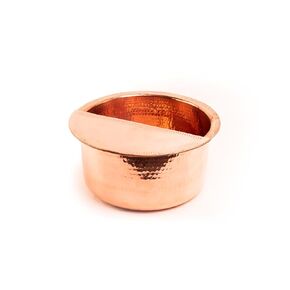 100% Solid Copper Foot Bowl with Removable Footrest, Hand Hammered Pedicure Basin (16")