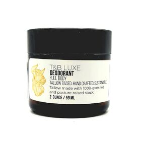 T&B LUXE Hand Crafted Deodorant, Tallow Based, Essential Oils, All Natural, No Preservatives
