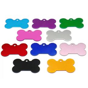 Dog Cat ID Tags in 10 Colors, Customized Pet Name Tags - Pawtographize - Personalized Dog and Cat Tags up to 4 Lines of Customized Text on Back