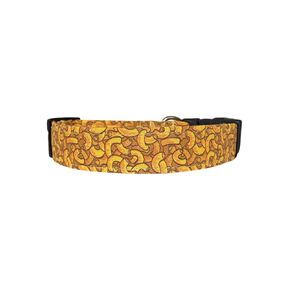 Macaroni and Cheese Dog Collar, Adjustable, Cotton, Available in all Sizes, Handmade in the USA (Medium (1.5" wide))