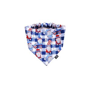 Patriotic 4th of July Scrunchie Dog Bandana, Handmade Red, White, and Blue Elastic Dog Bandana, Independence Day Stars and Stripes Pet Neckwear (XX-Large, Patriotic Gnomes) in Kuwait