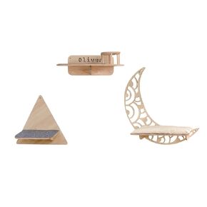Customized 3 in 1 Cat Wall Furniture Set With Half Moon Cat Shelf Cat Step Shelf With 2 Bowls, Cat Shelf for Sleeping, Playing, Lounging, Mordern Cat Trees, Wall-Mounted Cat Climbing Shelf