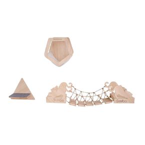 Customized Set of 3 Wooden Cat Shelves Furniture With Cat Bridge Triangle Cat Step Cat Hammock, Cat Wall Shelves for Sleeping Playing Climbing, Mordern Cat Wall Furniture for Indoor Home