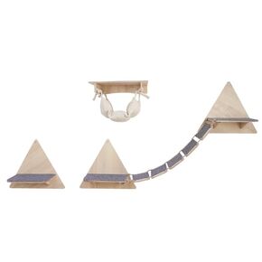 Customized Wooden Cat Wall Furniture Set With Cat Bridge Triangle Cat Step Cat Hammock, Cat Climbing Shelf for Indoor, Cat Wall Shelves for Sleeping, Playing, Climbing, and Lounging