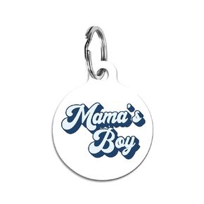 Mama's Boy Pet Id Tag Personalized Charm for Cats and Dogs