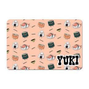 Personalized Pet Food Mat, Pet Bowl Mat, Pet Placemat - Sushi