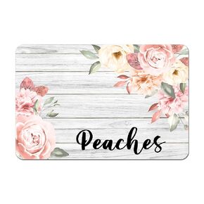 Personalized Pet Food Mat, Pet Bowl Mat, Pet Placemat - Peach Roses