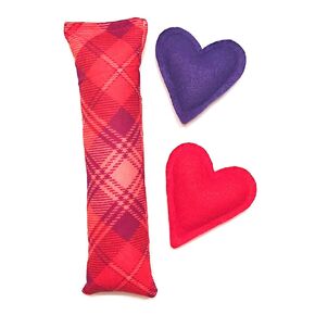 Valentines Cat Toy Pack - Kick Stick and Hearts - Organic Catnip