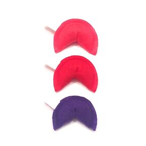 Fortune Cookie Cat Toy with Organic Catnip - 3 Pack - Pink Red and Purple