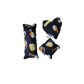 Beer Catnip Pillow Toy Kicker. Made with Organic Catnip (Square)
