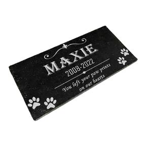 Custom Pet Memorial Stone Black Granite, Personalized 12x6, 12x12, 18x12 and 24x12 inch Dog Memorial Stone, Pet Grave Marker for Pet Dog Cat Horse, Headstone, Pet Headstone, Memorial Stone You Can Customize