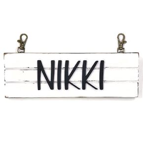 Personalized Dog Crate Sign - Hanging Pet Kennel Name Tag - Pet Carrier Name Plaque - Custom Pet Gift - New Dog Owner - White Shiplap Farmhouse Decor - Handmade - Pick your Fon