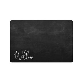 Black and White Personalized Dog Food Mat
