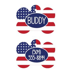 Personalized Dog Tag, Patriotic Dog Tag, American Flag Dog Tag, Boy Dog Tag, Custom Pet ID Tag, Custom Tag for Dogs, Personalized Boy Dog Tag