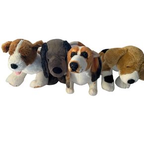Weighted stuffed animal - dog plush with 3 lbs, washable plush buddy, puppy, grey, tri color, jack russel, terrier, beagle