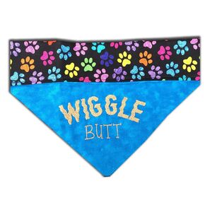 Wiggle Butt Bandana/Over the Collar Funny Dog Bandana/Embroidered Personalized Dog Bandana (All Sizes)