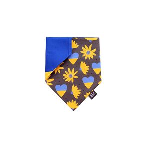 Ukraine's Flag Over the Collar Dog Bandana, I Stand With Ukraine Blue and Yellow Pet Bandana That Attaches to the Dog's Collar, Handmade Slip on Dog Bandana for Ukraine Support, Made in the USA (Medium, Ukrainian Flag)