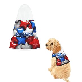 Personalized Dog Pet Hoodie Sweatshirt Puppy Apparel, Dog Name Shirt, New Dog Gift, Custom Dog Sweater with Name, Patriotic Star Dog Shirt