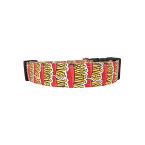 French Fries Fast Food Dog Collar, Adjustable, Cotton, Avaialable in all Sizes, Handmade in the USA (Small (3/4" wide))