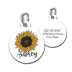 Sunflower Personalized Custom Dog Tag Funny Pet Id