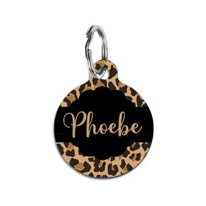 CHEETAH LEOPARD مخصصة مخصصة لمعرف الحيوانات الأليفة العلامة حيوان طباعة الحيوانات للقطط والكلاب