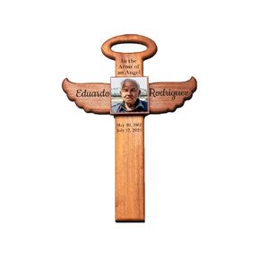 Angel Wing Memorial Cross Personalized for Your Loved One